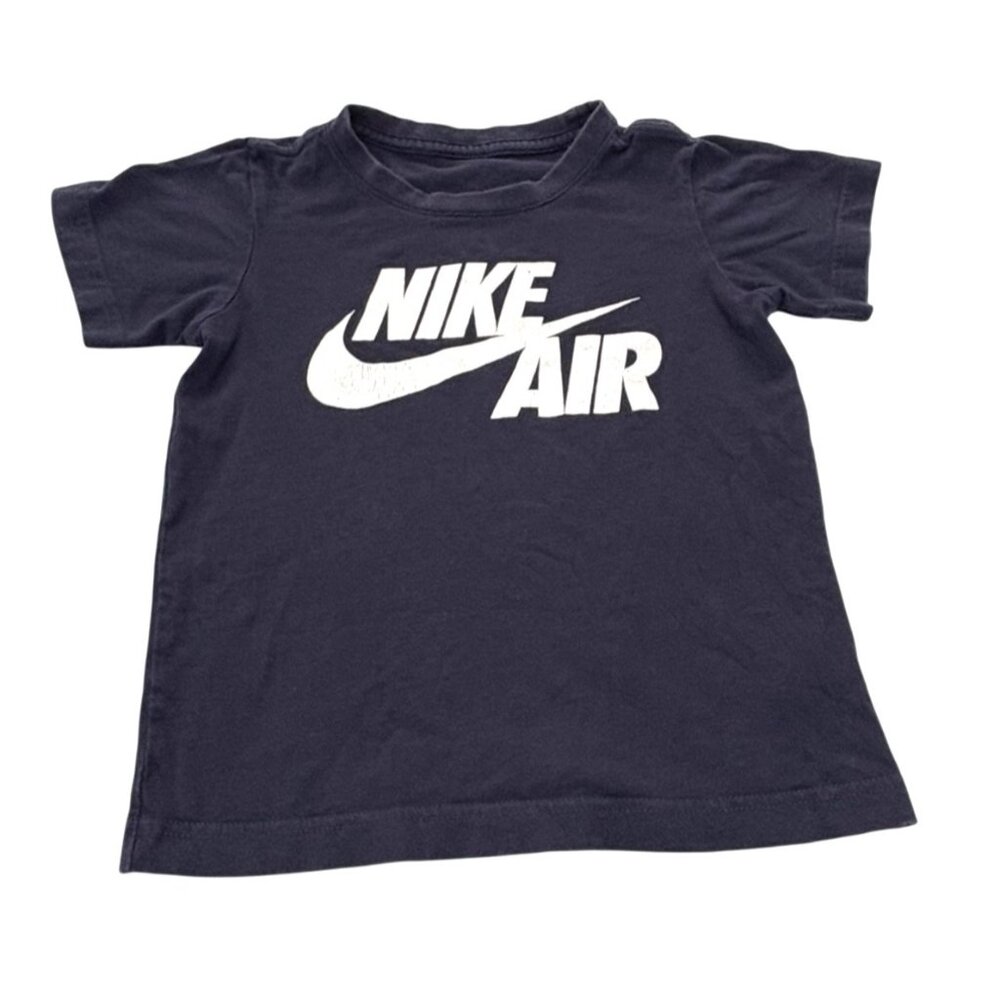 Nike Air Kids T Shirt 100% Cotton Short Sleeve Navy Blue Size 6 Logo Swoosh